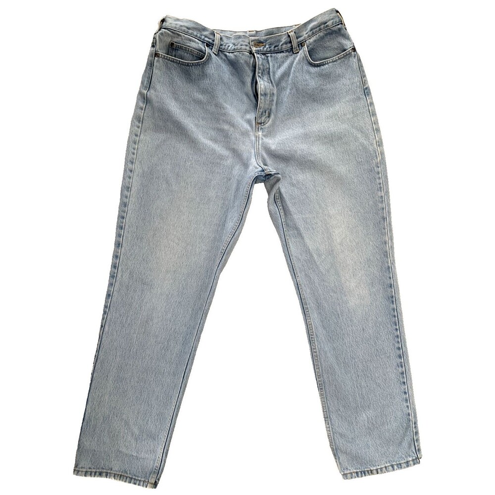 Lands' End Women's Jeans Size 18 High‎ Rise Light Blue Vintage 100% Cotton Rigid